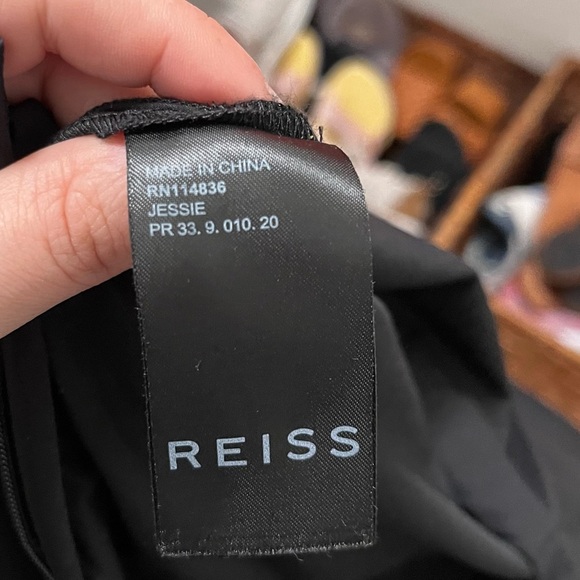 REISS Jessie Black Cotton Jumpsuit Size Large - Picture 11 of 15